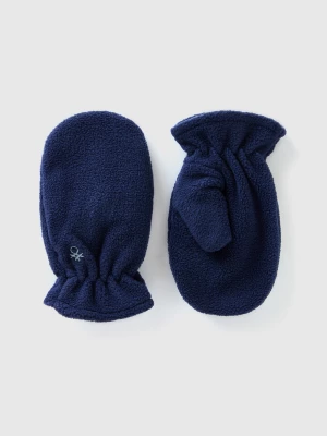 Benetton, Mittens In Lined Fleece, size 104-110, Dark Blue, Kids United Colors of Benetton