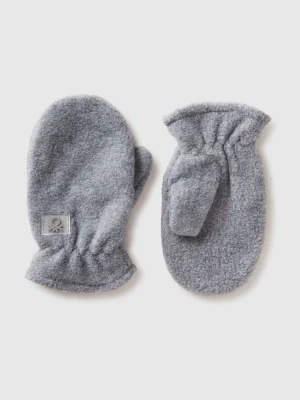 Benetton, Mittens In Lined Fleece, Size: 104-110, Light Gray, Kids United Colors of Benetton