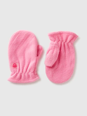 Benetton, Mittens In Lined Fleece, Size: 104-110, Pink, Kids United Colors of Benetton