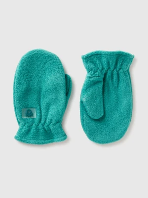 Benetton, Mittens In Lined Fleece, Size: 116, Green, Kids United Colors of Benetton