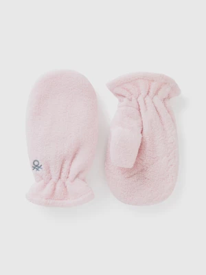 Benetton, Mittens In Lined Fleece, size 116, Soft Pink, Kids United Colors of Benetton