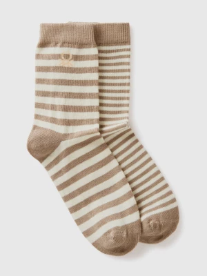 Benetton, Mix & Match Long Striped Socks, size 30-34, Camel, Kids United Colors of Benetton