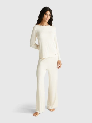 Benetton, Modal Pyjamas, size XXS, Creamy White, Women United Colors of Benetton