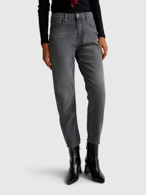 Benetton, Mom Fit Jeans, size 34, Dark Gray, Women United Colors of Benetton