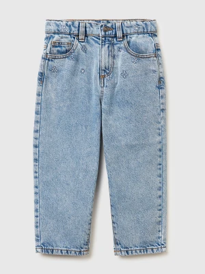 Benetton, Mom Fit Jeans With Rhinestones, Size: 116, Light Blue, Kids United Colors of Benetton