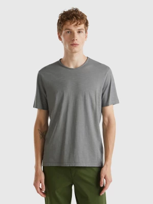 Benetton, Mouse Gray T-shirt In Slub Cotton, size XS, Dark Gray, Men United Colors of Benetton