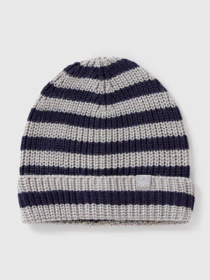Benetton, Multicolored Striped Hat, Size: 104-116, Light Gray, Kids United Colors of Benetton