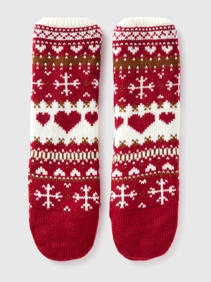 Benetton, Non-slip Christmas Socks, Size: OS, Red, Women United Colors of Benetton