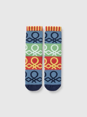 Benetton, Non-slip Socks With Logo Inlay, size 25-29, Multi-color, Kids United Colors of Benetton