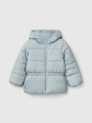 Benetton, Nylon Jacket With Hood, size 104, Pearl Gray, Kids United Colors of Benetton