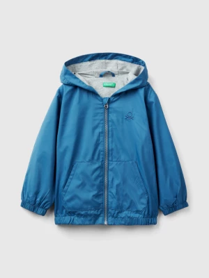 Benetton, Nylon Jacket With Hood, size 110, Blue, Kids United Colors of Benetton