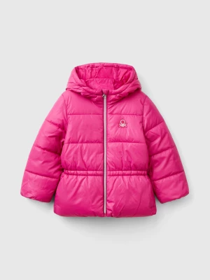 Benetton, Nylon Jacket With Hood, size 90, Fuchsia, Kids United Colors of Benetton