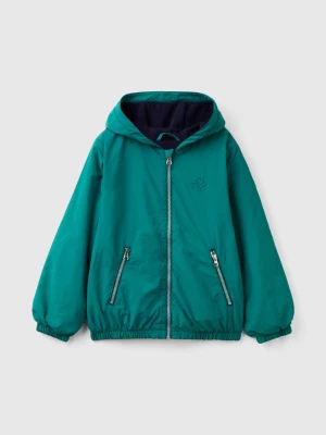 Benetton, Nylon Jacket With Hood, size 2XL, Dark Green, Kids United Colors of Benetton