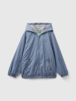 Benetton, Nylon Jacket With Hood, size 3XL, Air Force Blue, Kids United Colors of Benetton