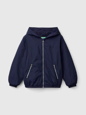 Benetton, Nylon Jacket With Hood, size L, Dark Blue, Kids United Colors of Benetton