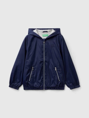 Benetton, Nylon Jacket With Hood, size M, Dark Blue, Kids United Colors of Benetton
