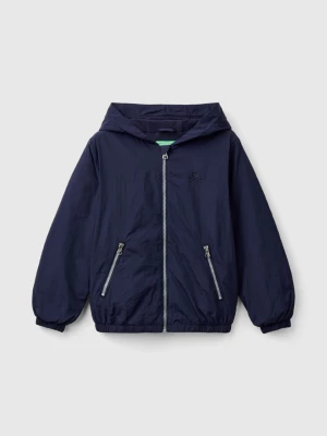 Benetton, Nylon Jacket With Hood, size S, Dark Blue, Kids United Colors of Benetton