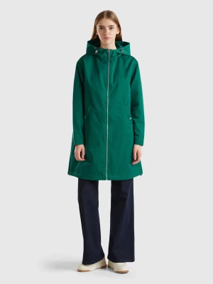 Benetton, Nylon Rainproof Jacket, size M, Dark Green, Women United Colors of Benetton