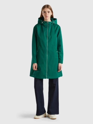 Benetton, Nylon Rainproof Jacket, size XXS, Dark Green, Women United Colors of Benetton