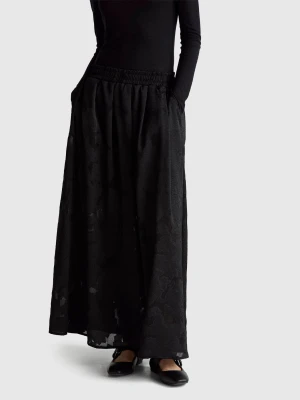 Benetton, Nylon Skirt With Perforations, Size: XS, Black, Women United Colors of Benetton