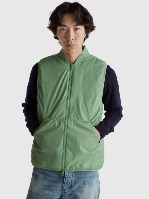 Benetton, Nylon Vest With Recycled Wadding, Size: XL, Military Green, Men United Colors of Benetton