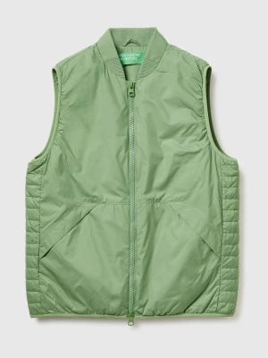 Benetton, Nylon Vest With Recycled Wadding, Size: XS, Military Green, Men United Colors of Benetton