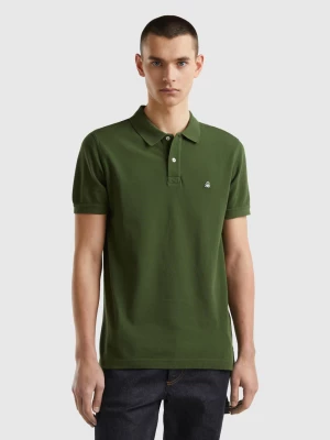 Benetton, Olive Green Regular Fit Polo, size L, , Men United Colors of Benetton