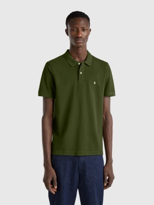 Benetton, Olive Green Regular Fit Polo, size XS, , Men United Colors of Benetton