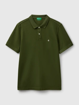 Benetton, Olive Green Regular Fit Polo, Size: XS, Men United Colors of Benetton