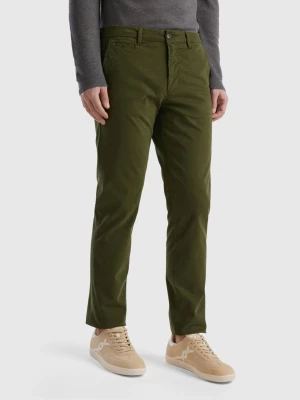 Benetton, Olive Green Slim Fit Chinos, size 42, , Men United Colors of Benetton