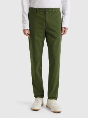 Benetton, Olive Green Slim Fit Chinos, size 42, , Men United Colors of Benetton