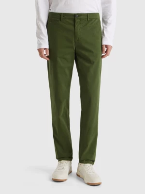 Benetton, Olive Green Slim Fit Chinos, size 46, , Men United Colors of Benetton