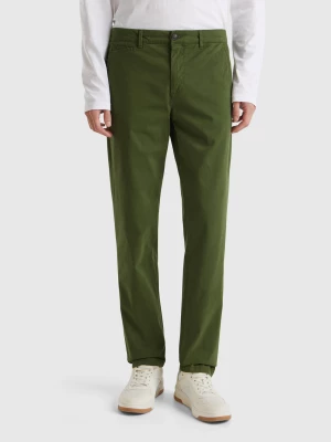 Benetton, Olive Green Slim Fit Chinos, size 46, , Men United Colors of Benetton