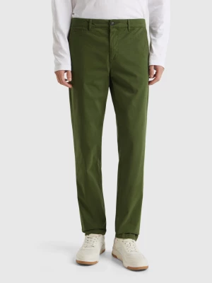 Benetton, Olive Green Slim Fit Chinos, size 58, , Men United Colors of Benetton