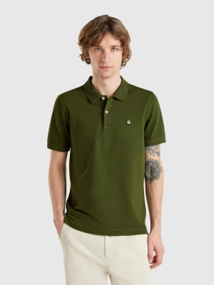 Benetton, Olive Green Slim Fit Polo Shirt, size XS, , Men United Colors of Benetton