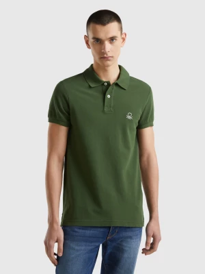 Benetton, Olive Green Slim Fit Polo, size L, , Men United Colors of Benetton