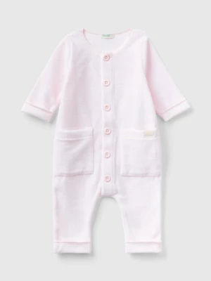 Benetton, Onesie In Chenille With Pockets, size 3-6, Soft Pink, Kids United Colors of Benetton