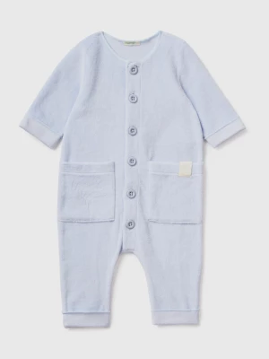 Benetton, Onesie In Chenille With Pockets, size 82, Sky Blue, Kids United Colors of Benetton