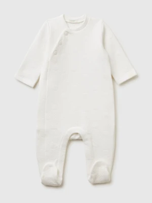 Benetton, Onesie With Bunny Jacquard, Creamy White, Kids United Colors of Benetton