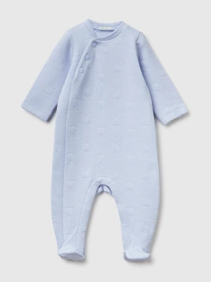 Benetton, Onesie With Bunny Jacquard, Sky Blue, Kids United Colors of Benetton