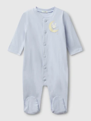 Benetton, Onesie With Bunny Print, Sky Blue, Kids United Colors of Benetton