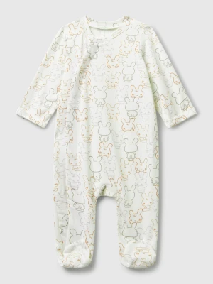 Benetton, Onesie With Bunny Print, White, Kids United Colors of Benetton