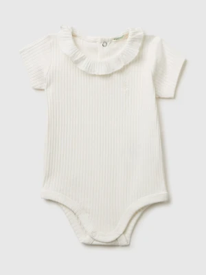 Benetton, Onesie With Rouching On Neck, Size: 82, Creamy White, Kids United Colors of Benetton