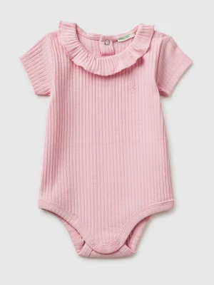 Benetton, Onesie With Rouching On Neck, Size: 82, Pink, Kids United Colors of Benetton
