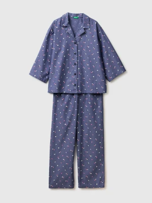Benetton, Open Floral Pajamas, Size: XXS, Blue, Women United Colors of Benetton