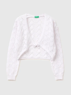 Benetton, Openwork Cardigan, Size: XL, White, Kids United Colors of Benetton