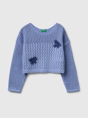 Benetton, Openwork Sweater With Butterflies, Size: XL, Kids United Colors of Benetton