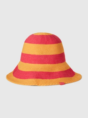 Benetton, Orange And Fuchsia Striped Hat, size S, Multi-color, Women United Colors of Benetton