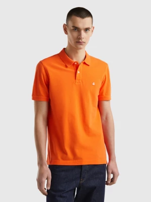 Benetton, Orange Regular Fit Polo, size S, Orange, Men United Colors of Benetton