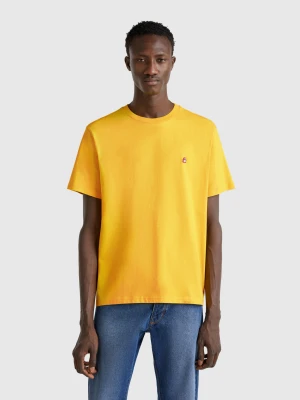 Benetton, Cotton Basic T-shirt, size XS, Mustard, Men United Colors of Benetton